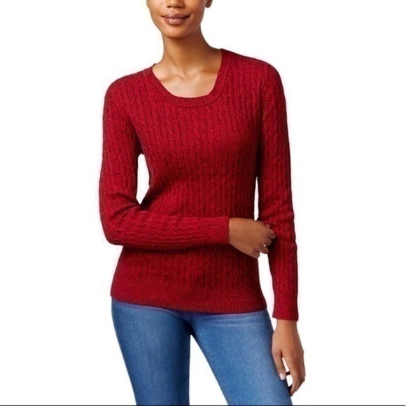 Karen Scott Cable Knit Crew Neck Sweater sz XL - Picture 1 of 6